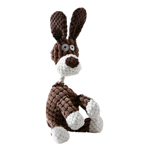 Interactive Rope Squeaky Dog Toy for Medium Breeds (Brown) -